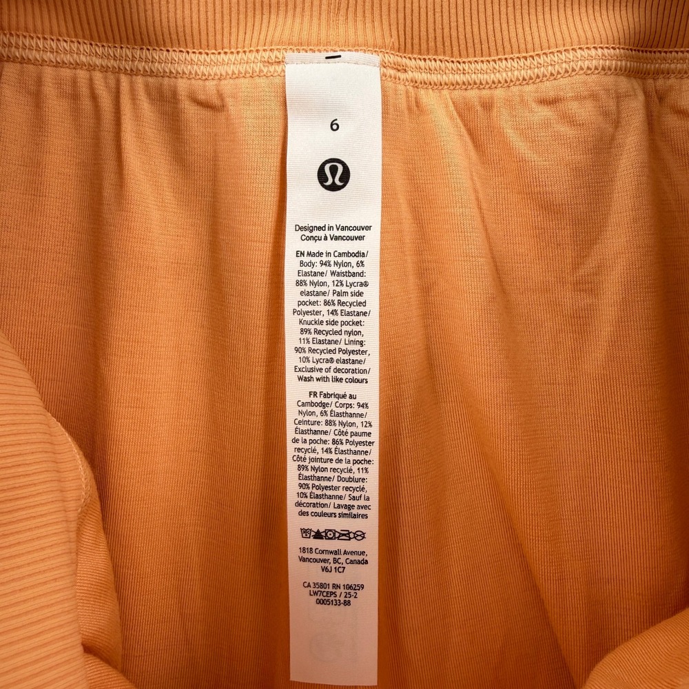LULULEMON Dance Studio HR Short 3.5" Lined Women 6 Orange Athletic High Rise NEW - Picture 11 of 16